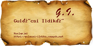 Gulácsi Ildikó névjegykártya